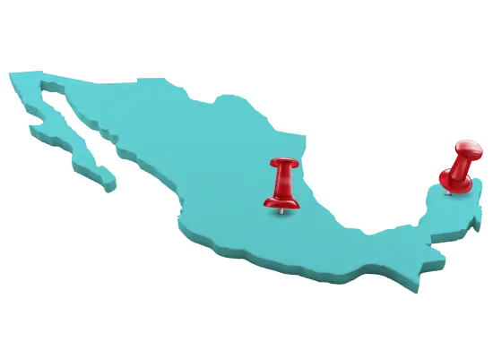 Mapa de sucursales KVPLAST en México